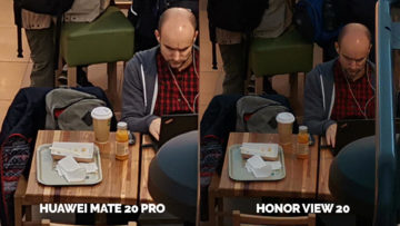 Fototest Honor View 20 vs Huawei Mate 20 Pro umele osvetleni restaurace detail