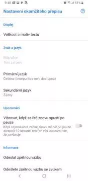 google okamzity prepis nastaveni