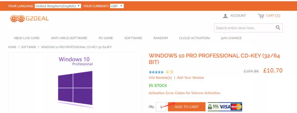 nakup windows 10