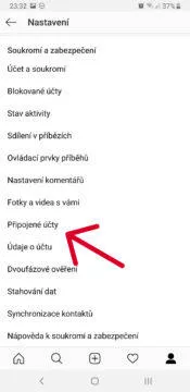 nastaveni instagramu