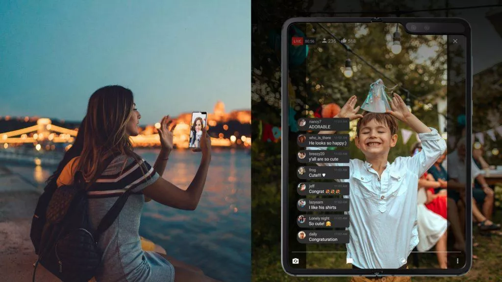 Ohebny telefon Samsung Galaxy Fold hlavni displej