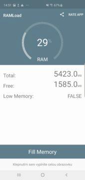 Samsung Galaxy S10 Plus 6GB RAM load aplikace