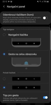Samsung One UI gesta