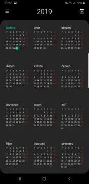 Samsung One UI kalendar tmavy rezim