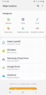 Samsung One UI moje soubory