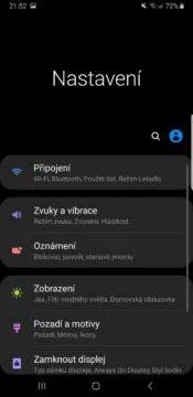 Samsung One UI nastaveni