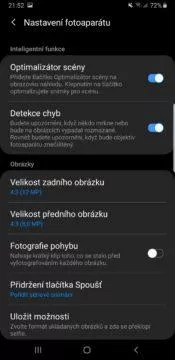 Samsung One UI nastaveni fotoaparatu tmavy rezim