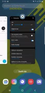 Samsung One UI posledni spustene aplikace