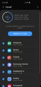 Samsung One Ui samsung galaxy s10 pamet ram