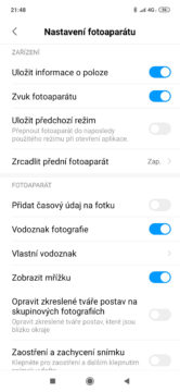 Xiaomi Mi 9 aplikace fotoaparat nastaveni