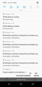Xiaomi Mi Smart Sensor Set Mi Home notifikace