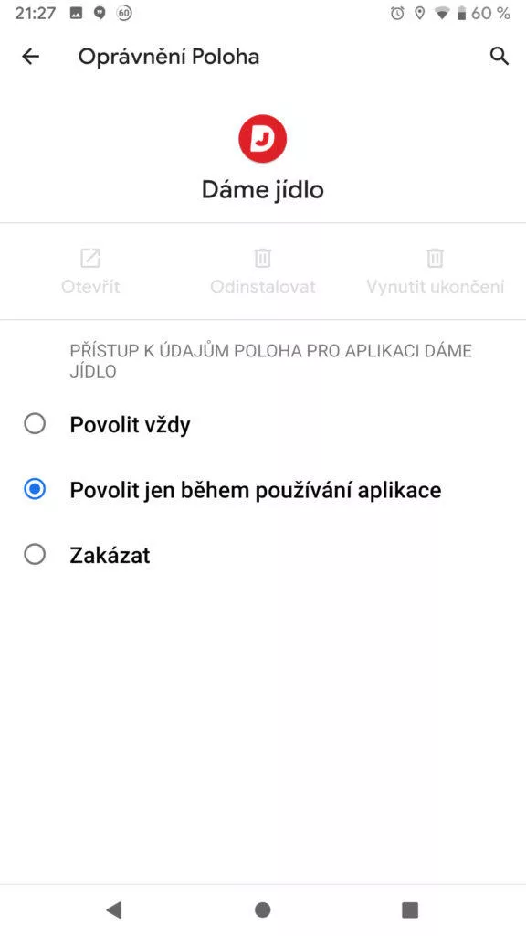 Android Q opravneni poloha