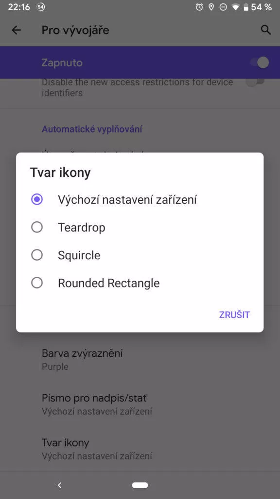 Android Q tvar ikony