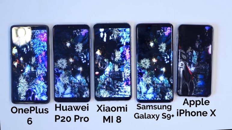 AnTuTu benchmark: OnePlus 6 vs Xiaomi Mi 8 vs iPhone X vs Samsung Galaxy S9+ vs Huawei P20 Pro