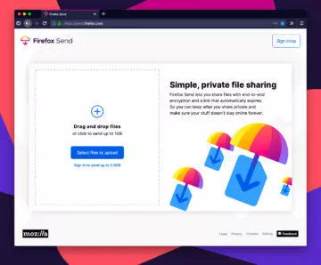 aplikace firefox send