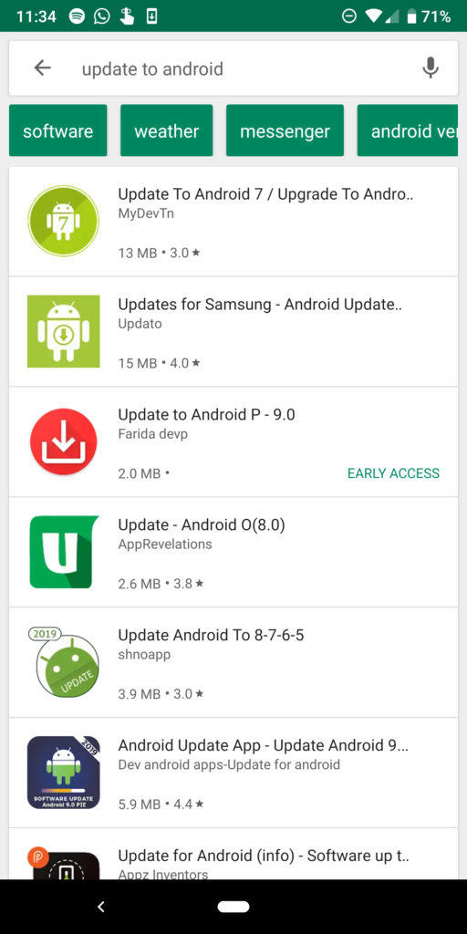 aplikace pro aktualizaci na novy android