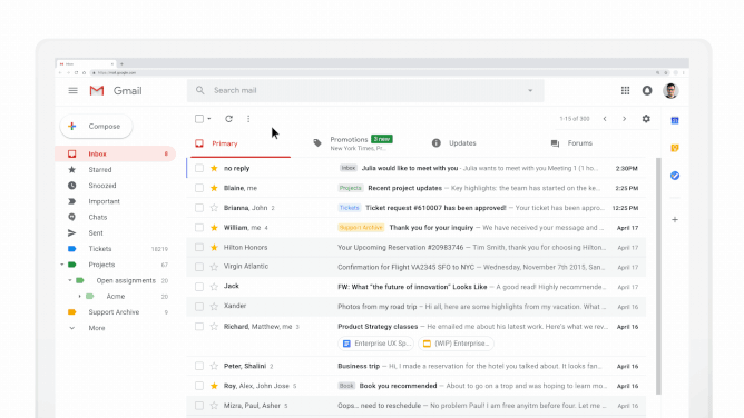 dynamicke emaily gmail google