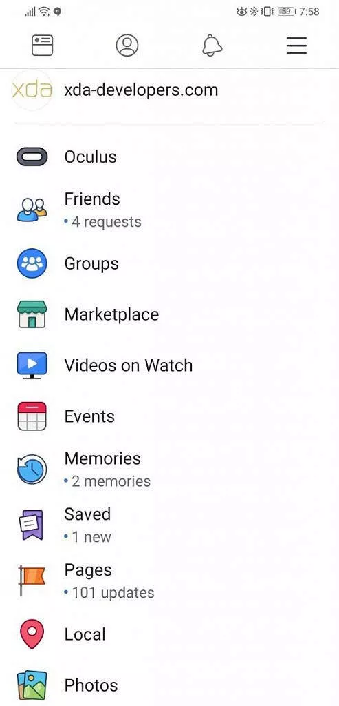 Facebook redesign white color