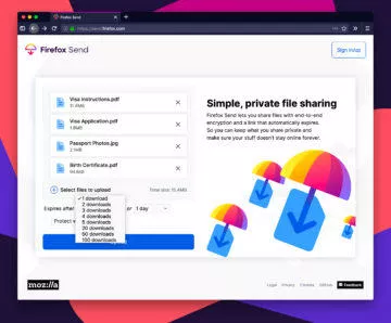 Firefox send