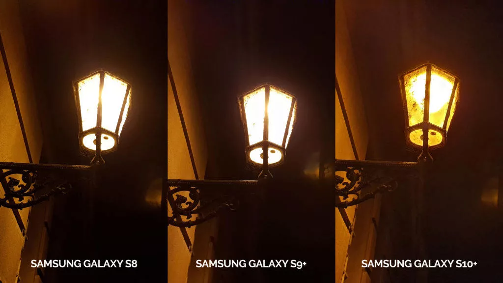 fototest Samsung galaxy s10 vs galaxy s9 vs s8 noční foto lampa