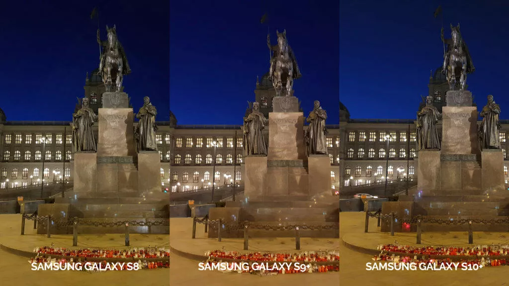 fototest Samsung galaxy s10 vs galaxy s9 vs s8 noční fotografie