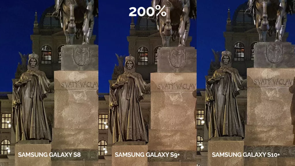 fototest Samsung galaxy s10 vs galaxy s9 vs s8 noční fotografie detail