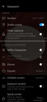 Huawei P30 Pro aplikace fotoaparátu nastaveni