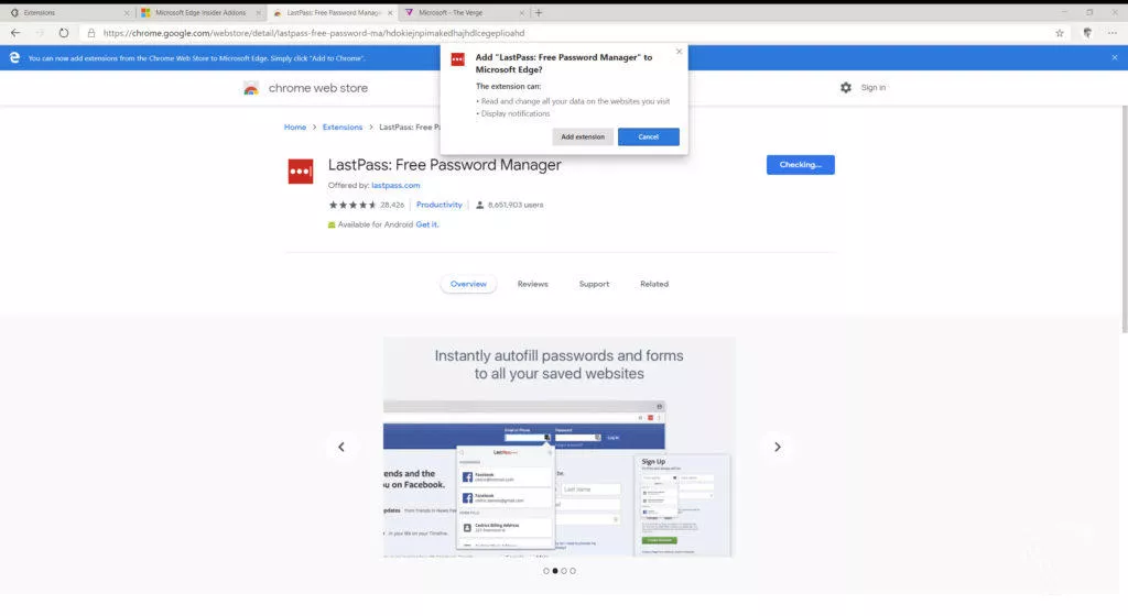 Microsoft edge chromium rozsireni