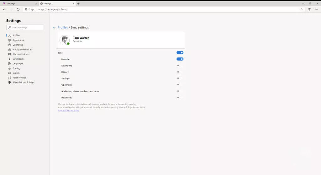 microsoft edge nastaveni chromium