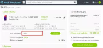 mobil pohotovost sleva honor view 20