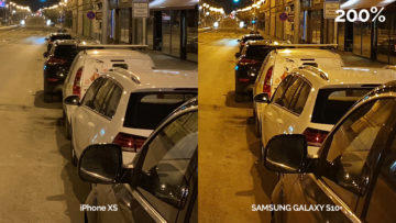 Noční foto test Galaxy S10 Plus vs iPhone XS - detail