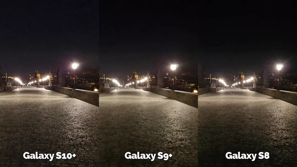 noční fotografie samsung galaxy s10 vs galaxy s9 vs galaxy s8 karlův most