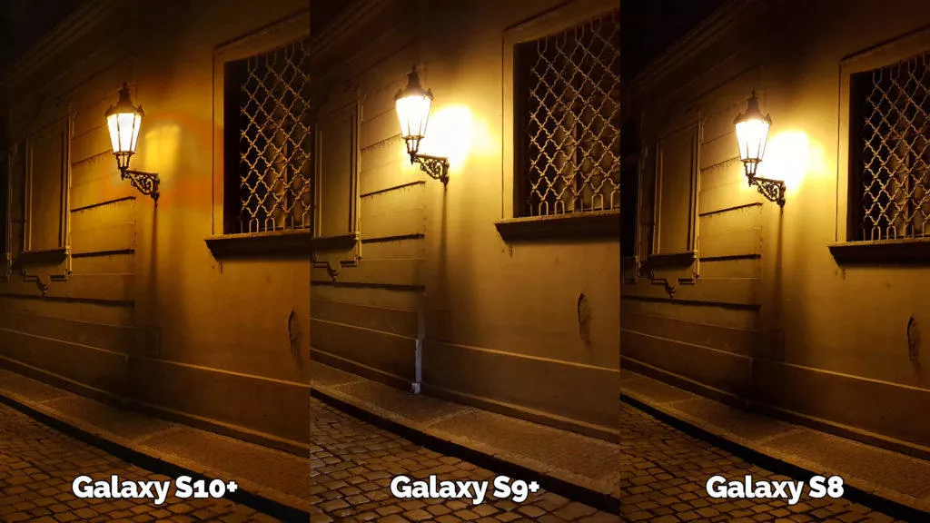 noční fotografie samsung galaxy s10 vs galaxy s9 vs galaxy s8 lampa