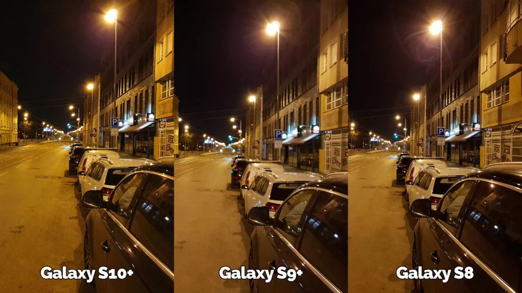 noční fotografie samsung galaxy s10 vs galaxy s9 vs galaxy s8 ulice