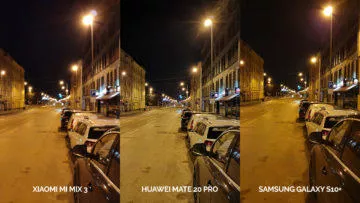 Noční fototest Samsung Galaxy S10+ vs Huawei Mate 20 Pro vs Xiaomi Mi Mix 3 ulice