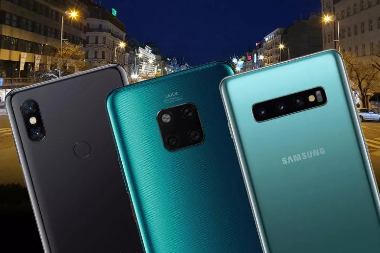 noční fototest samsung galaxy S10 vs xiaomi mi mix 3 vs huawei mate 20 pro