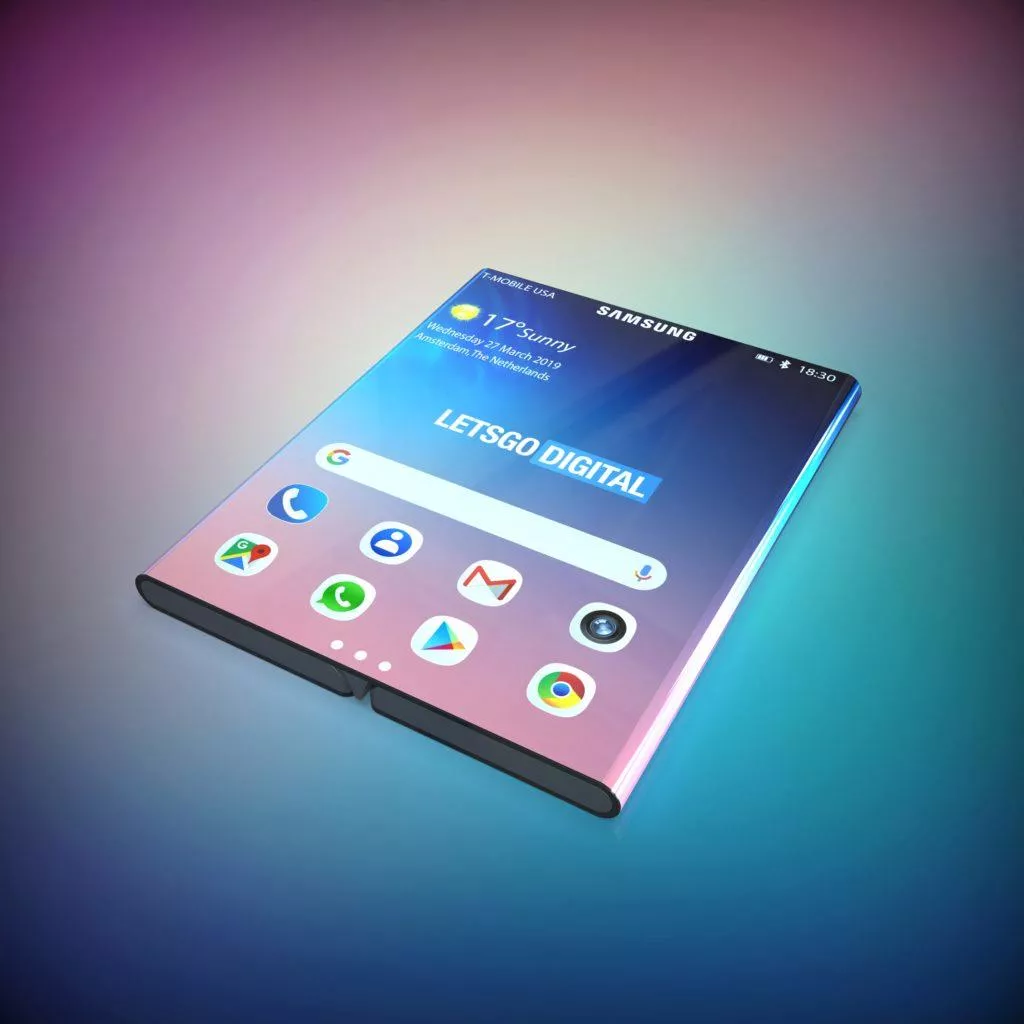 samsung galaxy fold 2 ohebny telefon displej