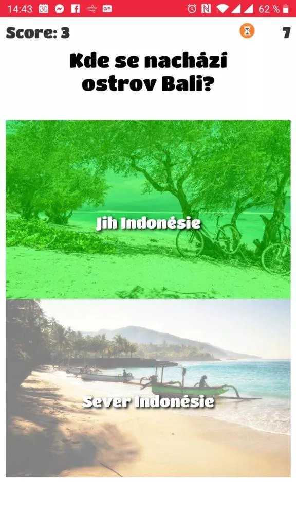 Správná odpověď - zelená