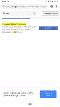 tmavý režim google chrome návod flags povolení