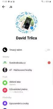 tmavy rezim nastaveni facebook messenger