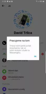 tmavy rezim upozorneni facebook messenger