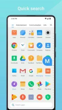 xiaomi mint launcher menu