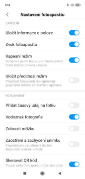 Xiaomi Redmi 7 MIUI nastaveni fotoaparatu