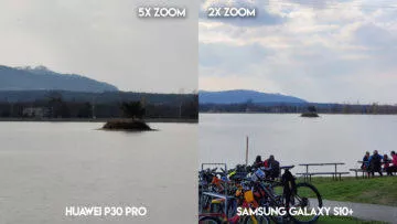 Fototest Huawei P30 Pro vs Samsung Galaxy S10 Plus jezero ostrov