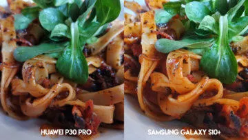 Fototest Huawei P30 Pro vs Samsung Galaxy S10 Plus jidlo