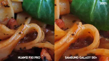 Fototest Huawei P30 Pro vs Samsung Galaxy S10 Plus jidlo detail