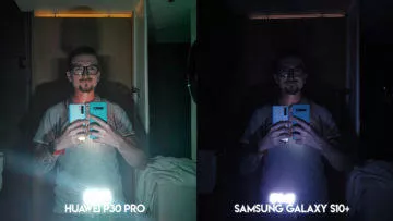 Fototest Huawei P30 Pro vs Samsung Galaxy S10 Plus noční selfie