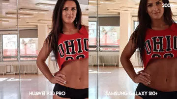 Fototest Huawei P30 Pro vs Samsung Galaxy S10 Plus tanečnice detail