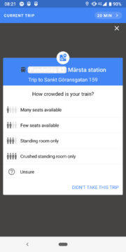 google mapy přeplněné vlaky