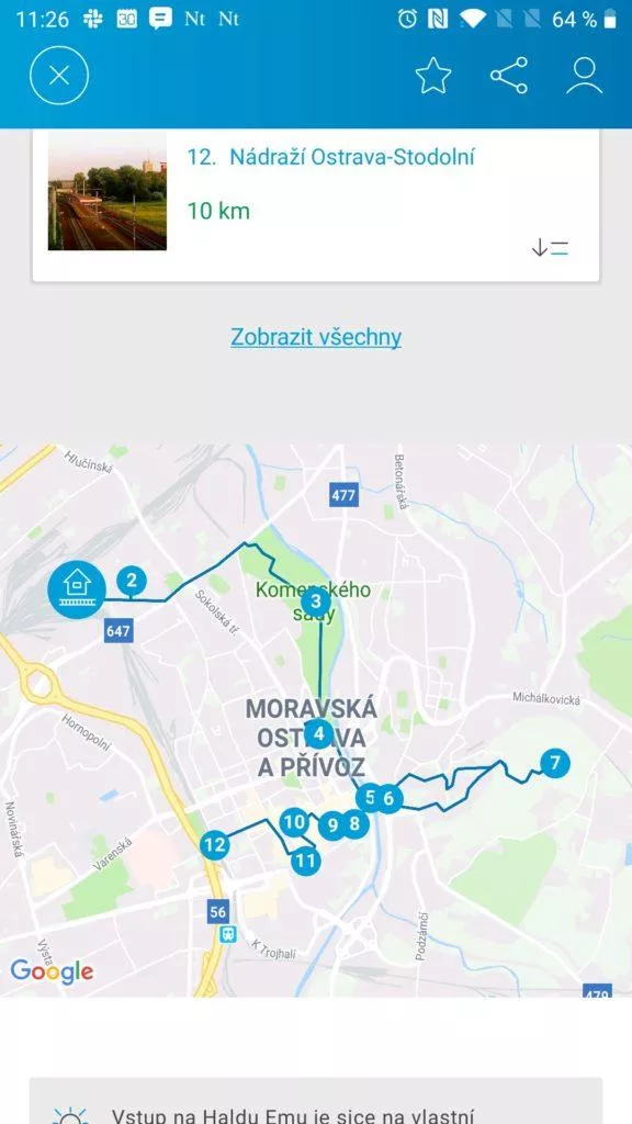 Mapa výletu